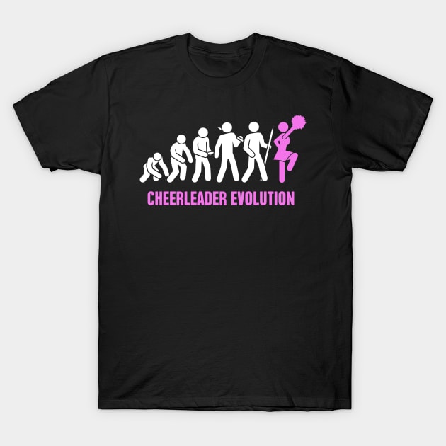 Evolution | Cute And Funny Cheerleading Cheerleader T-Shirt by MeatMan